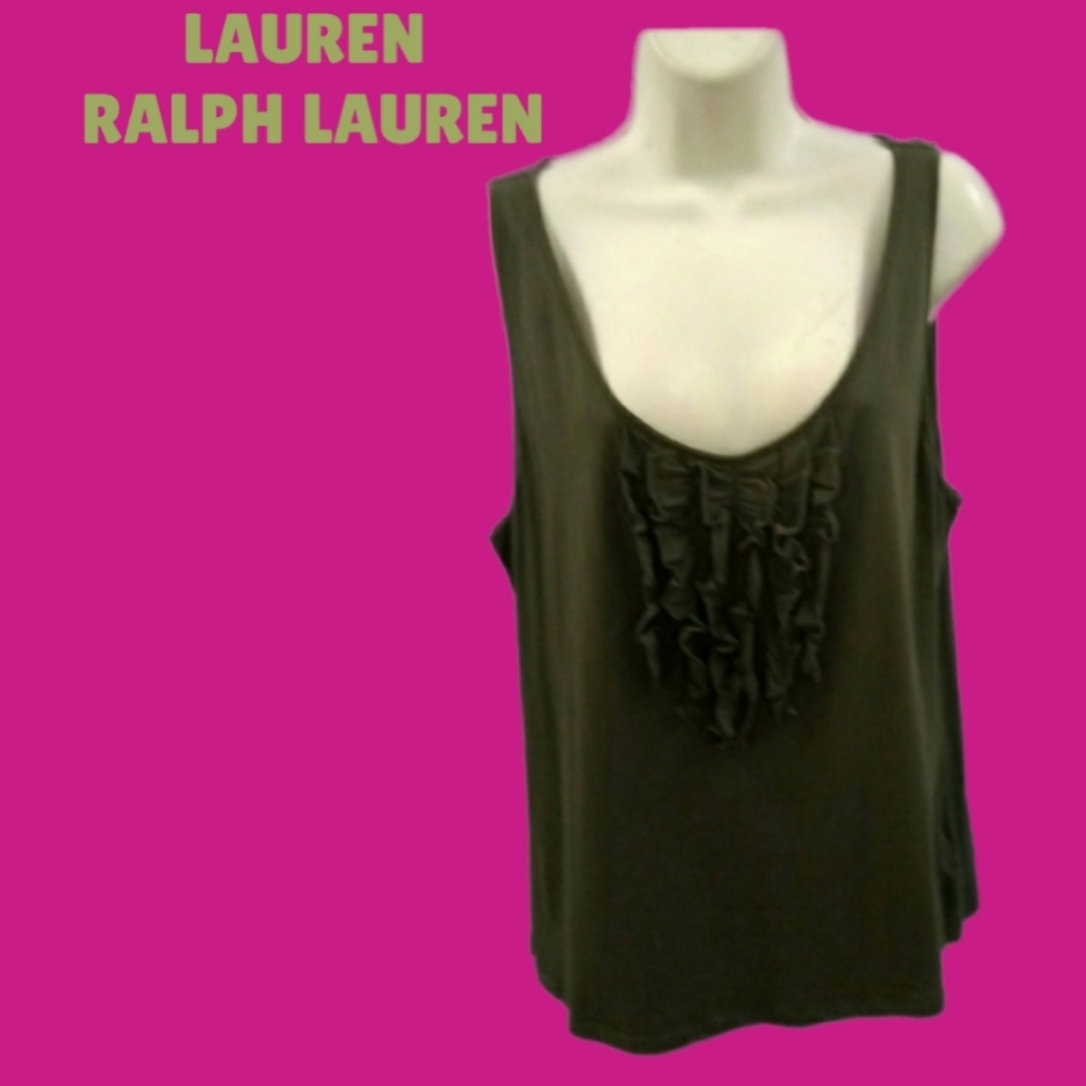 LAUREN RALPH LAUREN RUFFLE TANK TOP